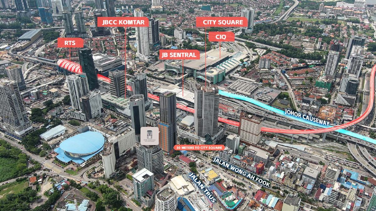 Johor Bahru city centre location