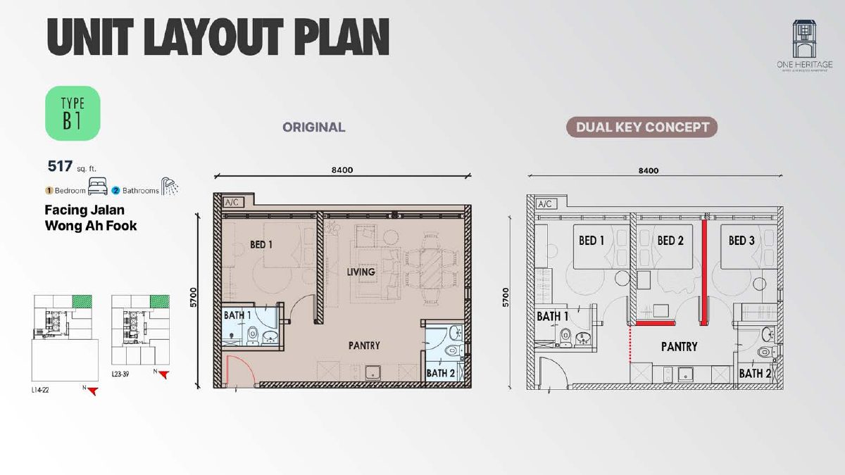 One Heritage Type B1 floor plan